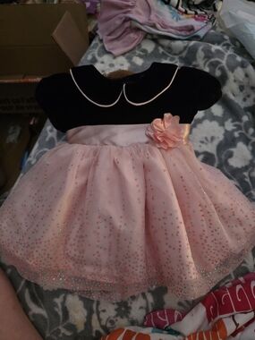George Black Bodice with Pink Polka-Dot Tulle Skirt